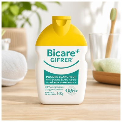 Gifrer Bicare+ Poudre Blancheur Fraîcheur Menthe Verte 60 g