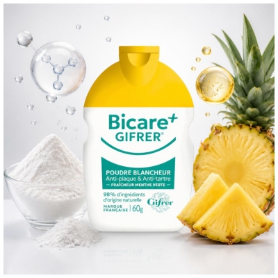 Gifrer Bicare+ Poudre Blancheur Fraîcheur Menthe Verte 60 g