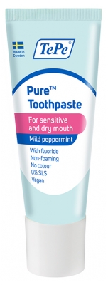 TePe Pure Dentifrice Bouche Sèche et Sensible Arôme Menthe Douce 15 ml
