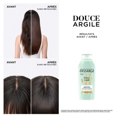 Dessange Douce Argile Shampoing Régulateur Pointes Sèches Racines Grasses 280 ml