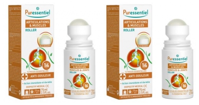 Roller Puressentiel pour Articulations et Muscles à Base d'Huiles Essentielles - Lot de 2 x 75 ml