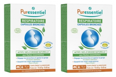 Capsules respiratoires apaisantes bio pour les bronches - Lot de 2 x 30
