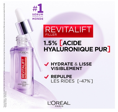 L'Oréal Paris Revitalift Filler Hyaluron Sérum Rides et Hydratation Visage 30 ML
