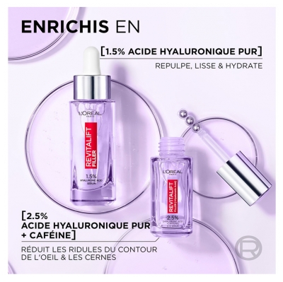 L'Oréal Paris Revitalift Filler Hyaluron Sérum Rides et Hydratation Visage 30 ML