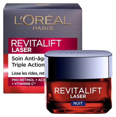 L'Oréal Paris Revitalift Laser Soin Anti-Âge Nuit Triple Action Peaux Matures 50 ml