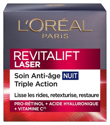 L'Oréal Paris Revitalift Laser Soin Anti-Âge Nuit Triple Action Peaux Matures 50 ml