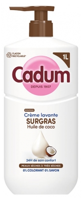 Cadum Crème Lavante Surgras Huile de Coco Peaux Sèches à Très Sèches 1 L