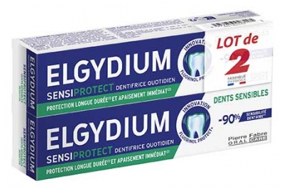 Elgydium Sensiprotect Dentifrice Quotidien Dents Sensibles Lot de 2 x 75 ml
