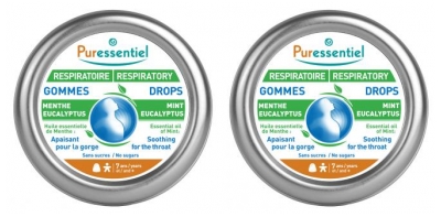 Gommes à la Menthe et à l'Eucalyptus pour le Bien-Être Respiratoire - Lot de 2 x 45 g