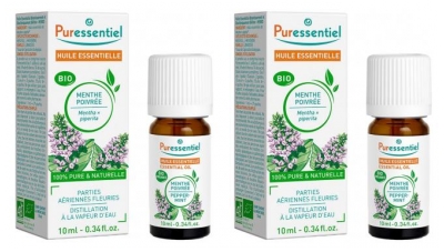 Puressentiel Huile Essentielle Menthe Poivrée Bio Lot de 2 x 10 ml