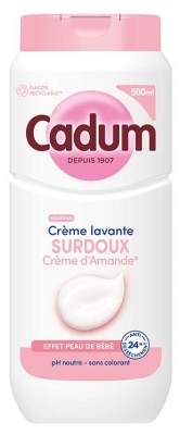 Cadum Crème Lavante Surdoux Crème d'Amande Effet Peau de Bébé 500 ml