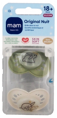 Sucettes MAM Perfect Nuit 18 Mois et + - Modèle : Lapin et Saturne