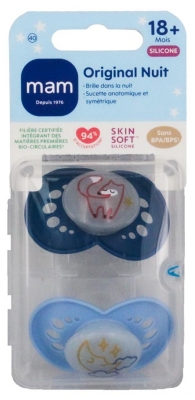 Sucettes MAM Perfect Nuit 18 Mois et + - Modèle : Renard et Lune