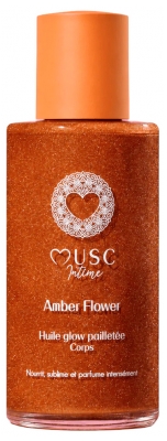Musc Intime Huile Glow Pailletée Corps Amber Flower 100 ml