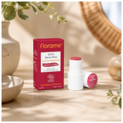 Florame Stick Bonne Mine aux Huiles Végétales Blush & Lèvres Bio 6 g