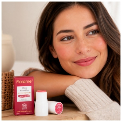 Florame Stick Bonne Mine aux Huiles Végétales Blush & Lèvres Bio 6 g