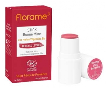 Florame Stick Bonne Mine aux Huiles Végétales Blush & Lèvres Bio 6 g
