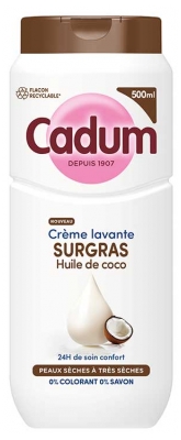 Cadum Crème Lavante Surgras Huile de Coco Peaux Sèches à Très Sèches 500 ml