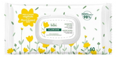 Klorane 60 Lingettes à L'Eau Bébé