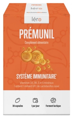 Nutrition et Santé - Léro Prémunil Capsules - 30 Unités (à consommer de préférence avant le 30/09/2026)