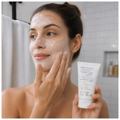 Korres Yaourt Grec Crème Nettoyante Moussante Probiotiques Visage et Yeux 75 ml