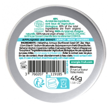 Energie Fruit Déocrème 48H Parfum Monoï Bio 45 g