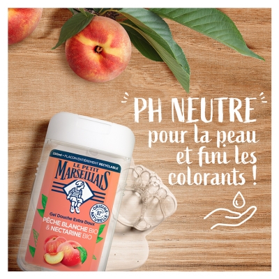 Le Petit Marseillais Gel Douche Extra Doux Pêche Blanche Bio & Nectarine Bio 300 ml