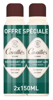 Cavaillès Homme Déodorant Cèdre Marin 48H 2 x 150 ml