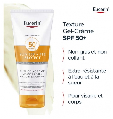 Eucerin Sun Protection Leb Protect Sun Gel-Crème Visage & Corps SPF50+ 150 ml