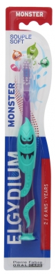 Pierre Fabre Oral Care Elgydium Kids - Brosse à Dents Monster 2/6 Ans - Couleur : Violet et Vert