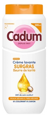 Cadum Crème Lavante Surgras Beurre de Karité Peaux Sèches à Très Sèches 500 ml