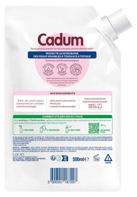 Cadum Gel Lavant Corps et Cheveux Hypoallergénique Peaux Sensibles Éco-Recharge 500 ml