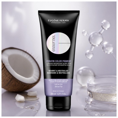 Eugène Perma Essentiel Keratin Color Pigment Masque Repigmentant Blond Froid Sans Silicone 200 ml