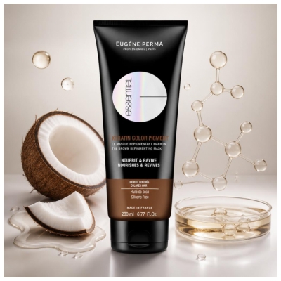 Eugène Perma Essentiel Keratin Color Pigment Masque Repigmentant Marron Sans Silicone 200 ml 