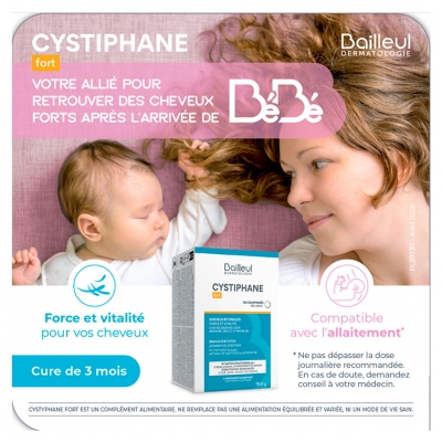 Bailleul Cystiphane Fort Après Bébé Chute de Cheveux 3 Mois 360 Comprimés