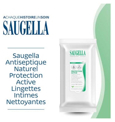 Saugella Expert Protection Active 15 Lingettes Intimes Nettoyantes