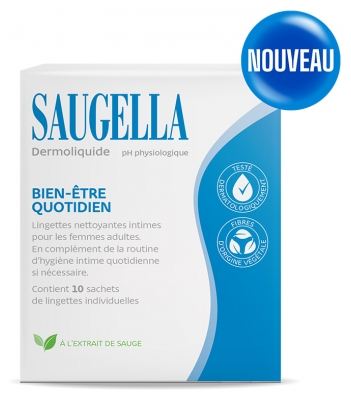 Saugella Dermoliquide Lingettes Nettoyantes Intimes 10 Unités