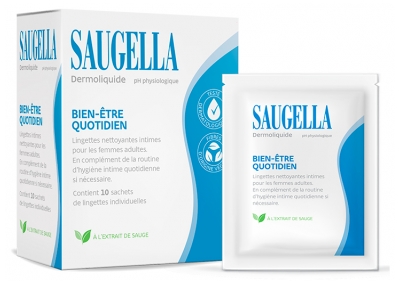 Saugella Dermoliquide Lingettes Nettoyantes Intimes 10 Unités