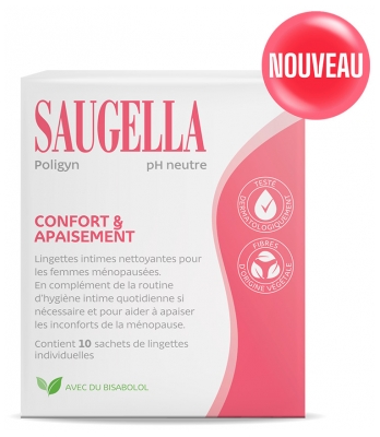 Saugella Poligyn Lingettes Nettoyantes Intimes 10 Unités