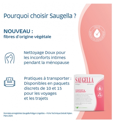 Saugella Poligyn Lingettes Nettoyantes Intimes 10 Unités