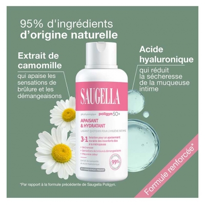 Saugella Poligyn 50+ Lavant Quotidien Hygiène Intime 3en1 Lot de 2 x 250 ml