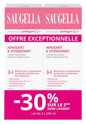 Saugella Poligyn 50+ Lavant Quotidien Hygiène Intime 3en1 Lot de 2 x 250 ml