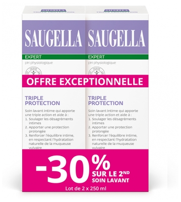 Saugella Expert Triple Protection Soin Lavant Intime Lot de 2 x 250 ml