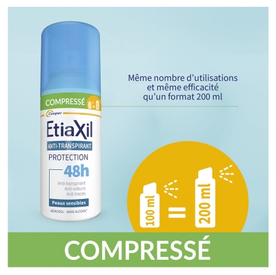 Etiaxil Anti-Transpirant Protection 48h Compressé Peaux Sensibles 100 ml