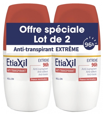Etiaxil Anti-Transpirant Extrême 96H Roll-on Lot 2 x 50 ML
