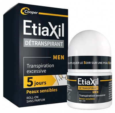 Etiaxil Men Détranspirant Aisselles Peaux Sensibles Lot 2 x 15 ML