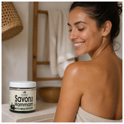 Naturado en Provence Savon Noir Hammam Huile d'Olive Bio 600 Grammes