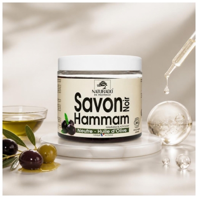 Naturado en Provence Savon Noir Hammam Huile d'Olive Bio 600 Grammes