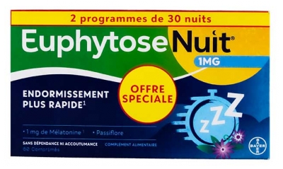 Bayer Santé Euphytose Nuit 1 mg 60 Unités