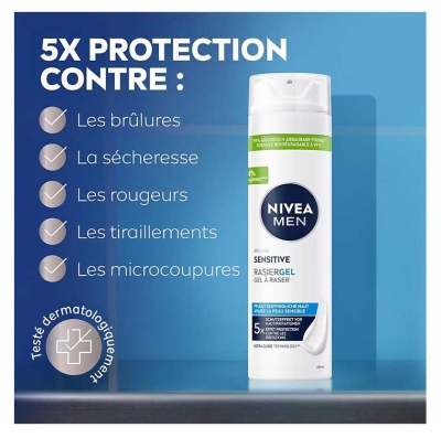Nivea Men Sensitive Gel à Raser Peaux Sensibles 200 ml